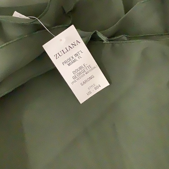 Zuliana Dark Green Beach Cover Up/Sarong. New With Tags - Picture 4 of 4